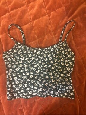 Reformation green Floral Spaghetti Strap cami Top
